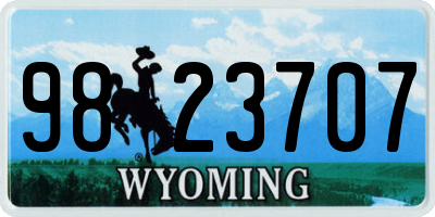 WY license plate 9823707