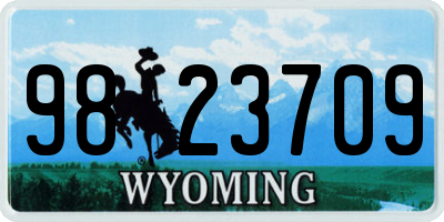 WY license plate 9823709