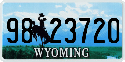 WY license plate 9823720
