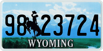 WY license plate 9823724