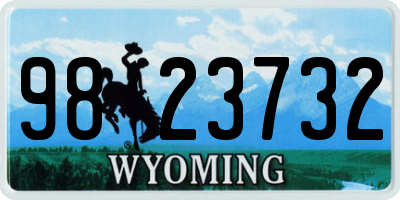 WY license plate 9823732