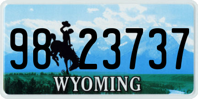 WY license plate 9823737