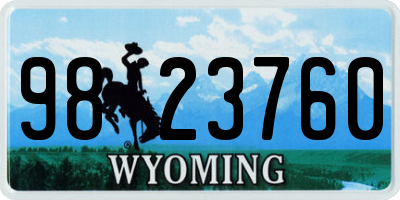WY license plate 9823760