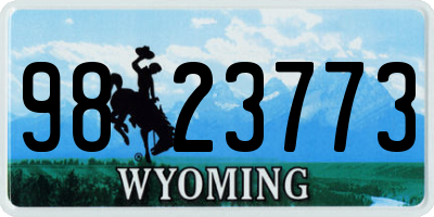 WY license plate 9823773