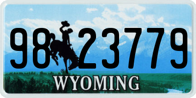 WY license plate 9823779