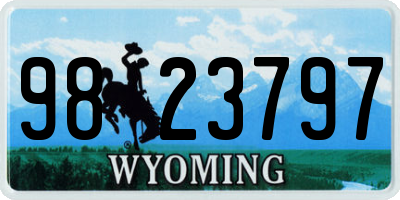WY license plate 9823797