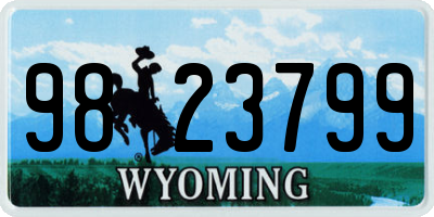 WY license plate 9823799
