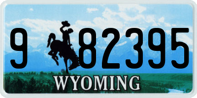 WY license plate 982395