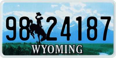 WY license plate 9824187