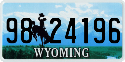 WY license plate 9824196
