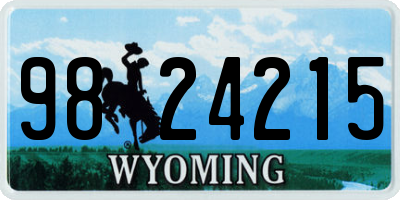 WY license plate 9824215