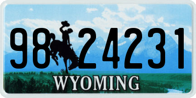 WY license plate 9824231