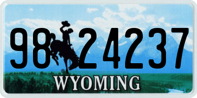 WY license plate 9824237