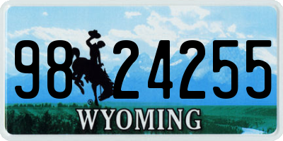 WY license plate 9824255
