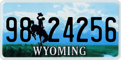 WY license plate 9824256