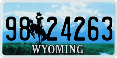 WY license plate 9824263