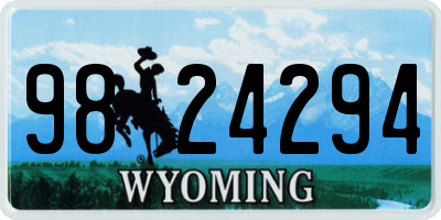 WY license plate 9824294