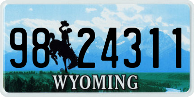 WY license plate 9824311