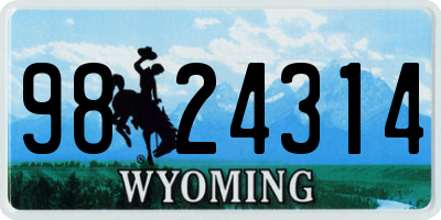WY license plate 9824314