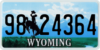 WY license plate 9824364