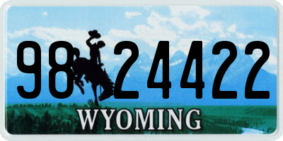 WY license plate 9824422