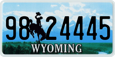 WY license plate 9824445
