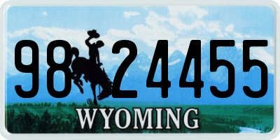 WY license plate 9824455