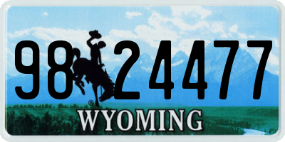 WY license plate 9824477