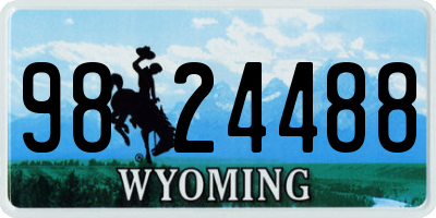 WY license plate 9824488