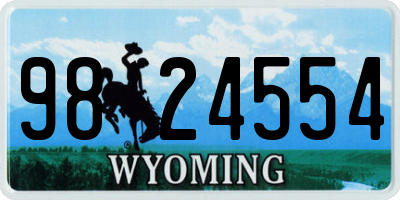 WY license plate 9824554