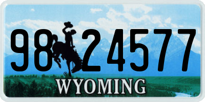 WY license plate 9824577
