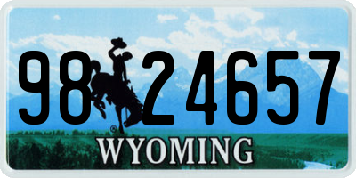 WY license plate 9824657