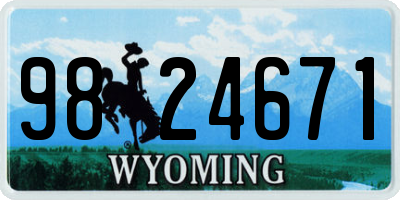 WY license plate 9824671
