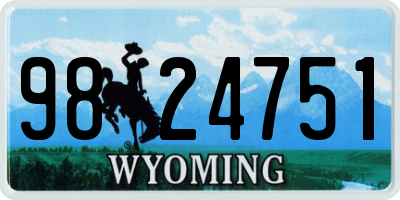 WY license plate 9824751