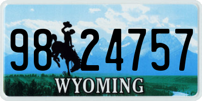 WY license plate 9824757