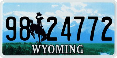 WY license plate 9824772