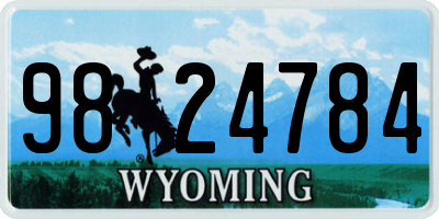 WY license plate 9824784