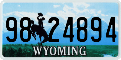 WY license plate 9824894