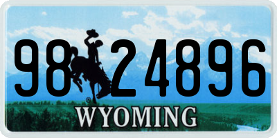 WY license plate 9824896