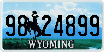 WY license plate 9824899