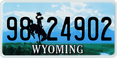WY license plate 9824902