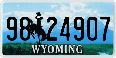 WY license plate 9824907