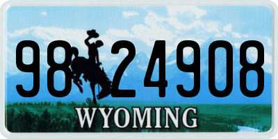 WY license plate 9824908