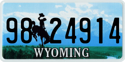 WY license plate 9824914