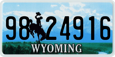 WY license plate 9824916
