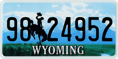 WY license plate 9824952