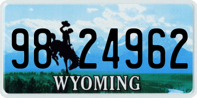 WY license plate 9824962
