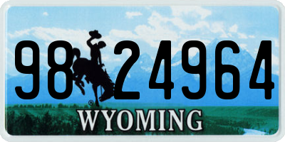 WY license plate 9824964