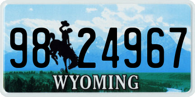 WY license plate 9824967