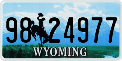WY license plate 9824977